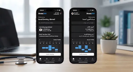 Doctor appointment booking app screens on a phone