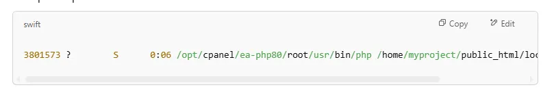 suspicious PHP processes