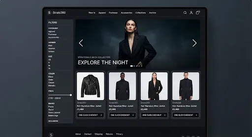 iclothing fashion storefront with product carousel
