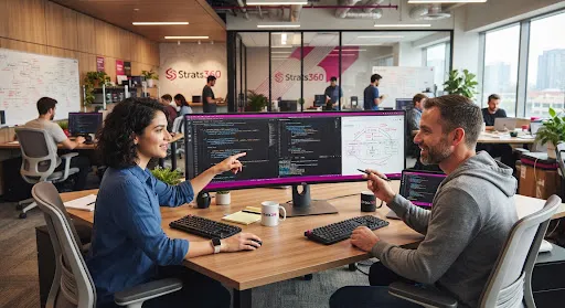 Engineers collaborating in the Ahmedabad sprint room