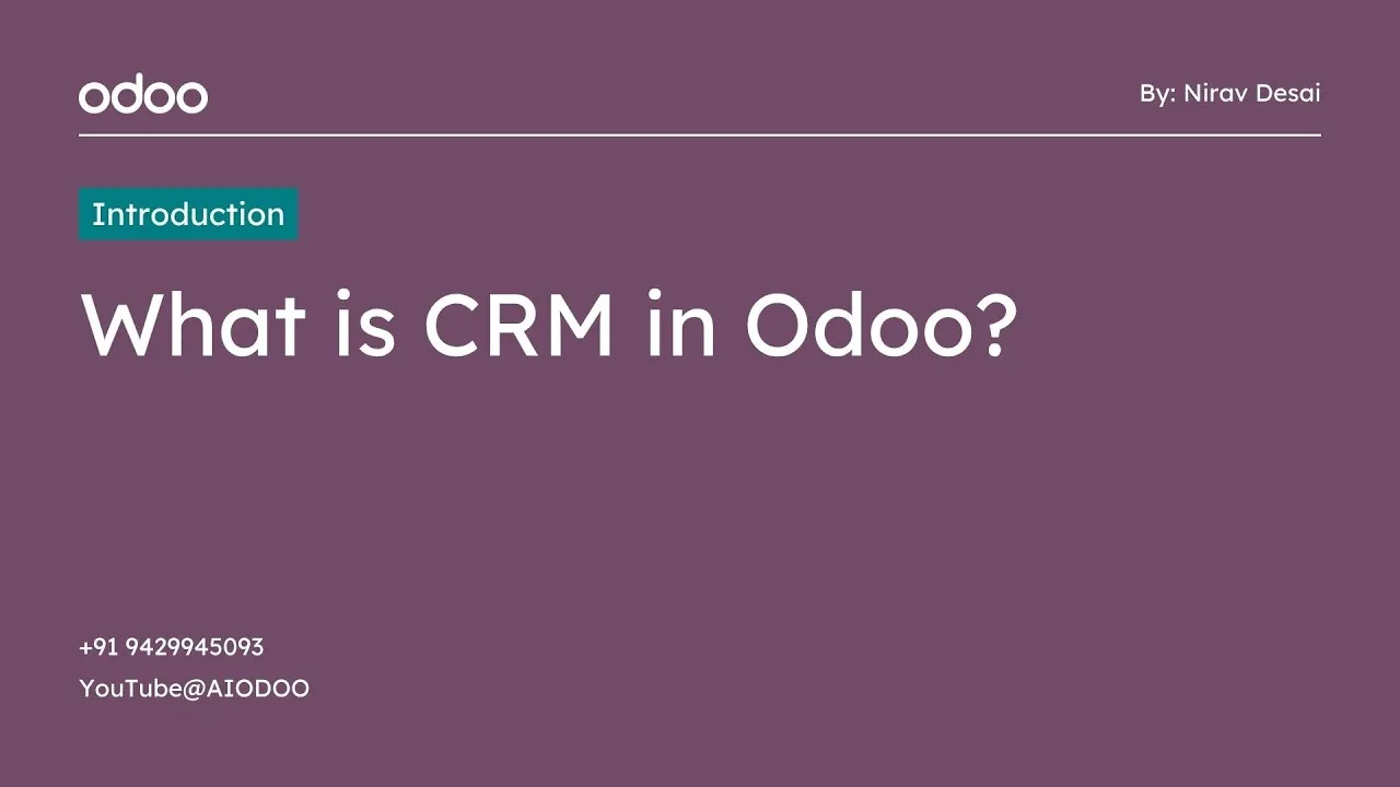 What is CRM in Odoo Odoo CRM Tutorial