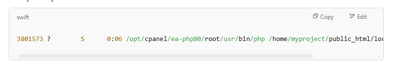 suspicious PHP processes